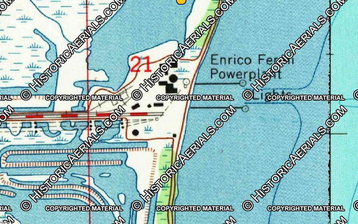 Enrico Fermi Nuclear Generating Station - 1969 Topo (newer photo)